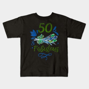 50 And Fabulous Years Party Age Old Birthday Fifty 50Th Kids T-Shirt